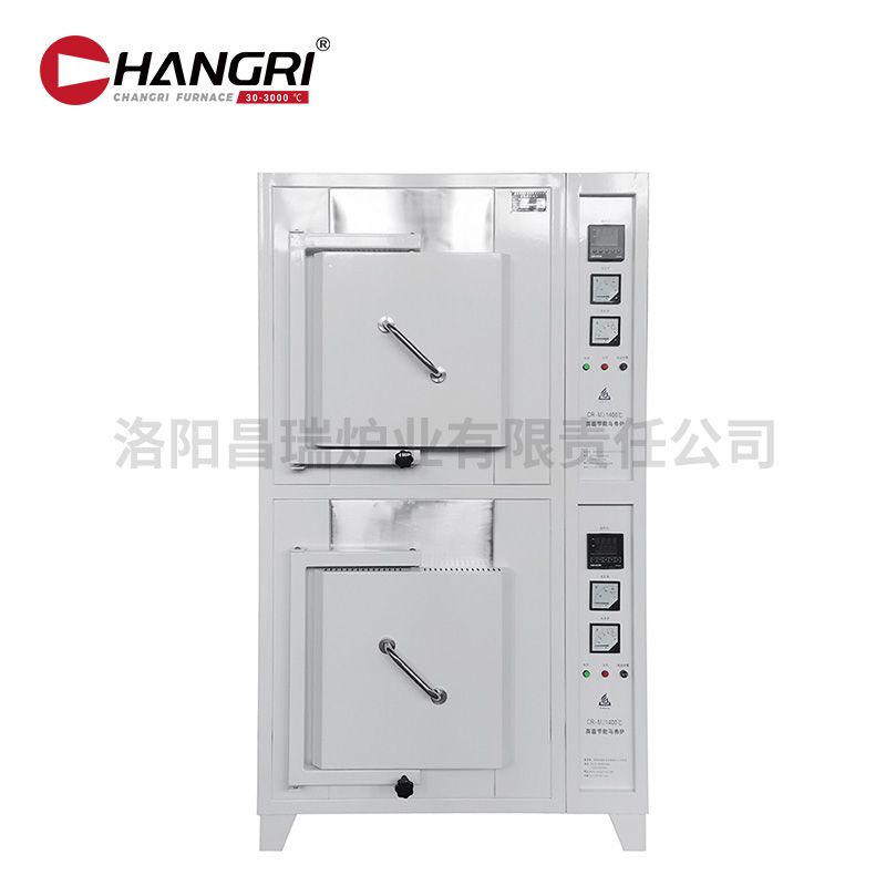 400X300X300馬弗爐1400℃2台（tái）一（yī）體式白
